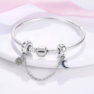 Silver Clasp 925 Sterling Silver CZ pave Clip Charms Daisy Beads Stopper Safety Chain fit Original Pandora Bracelet Jewelry Clip