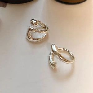 925 Sterling Silver Smooth Rings For Women hollow out chain Jewelry Beautiful Finger Open Rings For Party Birthday Gift