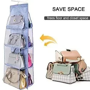 Bag Storage Artifact Handbag Holder Bedroom Wardrobe Closet Handbag Organizer Dust-proof 6/8 Pocket Hanging Handbag Organizer