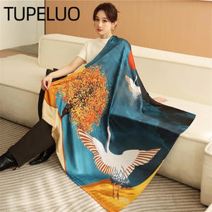 Fashion 110cm Silk Hijab For Women Square Scarf Large Neckerchief Headband Shawl Wraps Bandana Foulard Echarpe