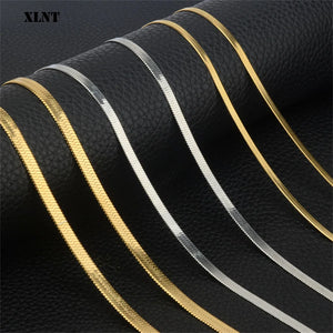 Fashion New Snake Chain Men Necklace Choker Width 2/3/4/5mm Stainless Steel Herringbone Necklace For Men Women Jewelry Gift