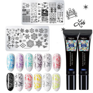 Mobray 8ML Nail Stamping Gel Polish Black White Colorful Painting Polish Semi Permanent Soak Off UV Stamp Gel For Nail Art