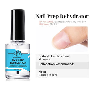 BORN PRETTY 15ml Nail-Primer Prep Dehydrator Gel Nail Polish No Need Of UV LED Lamp Base Top Coat Nail Art Varnish Manicure