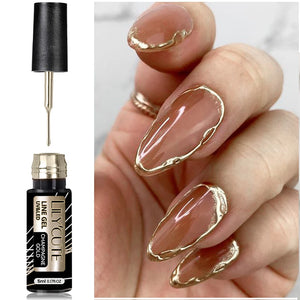 LILYCUTE 5ml Super-Bright Metallic Liner Gel Polish Gold Silver Mirror Gel Nail Polish French Style Drawing Line Nail Art Vernis