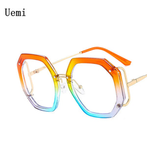 Fashion Oversized Square Anti Blue Light Glasses For Women Luxury Hight Quality Clear Reading Computer Female Trending Eyegla