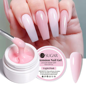 UR SUGAR Milky White Clear Pink Color 15ml Jelly Extension Nail Gel Polish Soak Off UV LED Gel Varnish Manicure Tips Tools