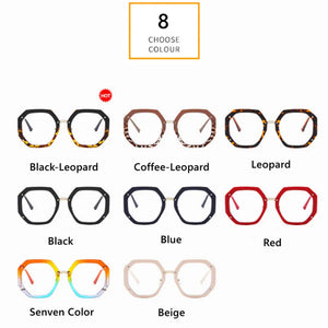 Fashion Oversized Square Anti Blue Light Glasses For Women Luxury Hight Quality Clear Reading Computer Female Trending Eyegla