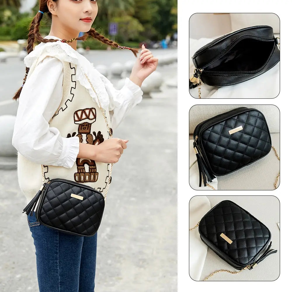 2022 New Fashion Female Shoulder Bag Rhombus Embroidered Solid Color Chain Women Shoulder Crossbody Casual Trendy Phone Bag