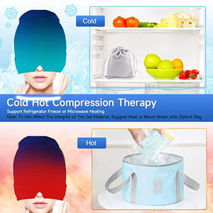 Migraine Relief Hat headache hat Gel Hot Cold Therapy Ice Cap For Relieve Pain  Ice Hat Eye Mask