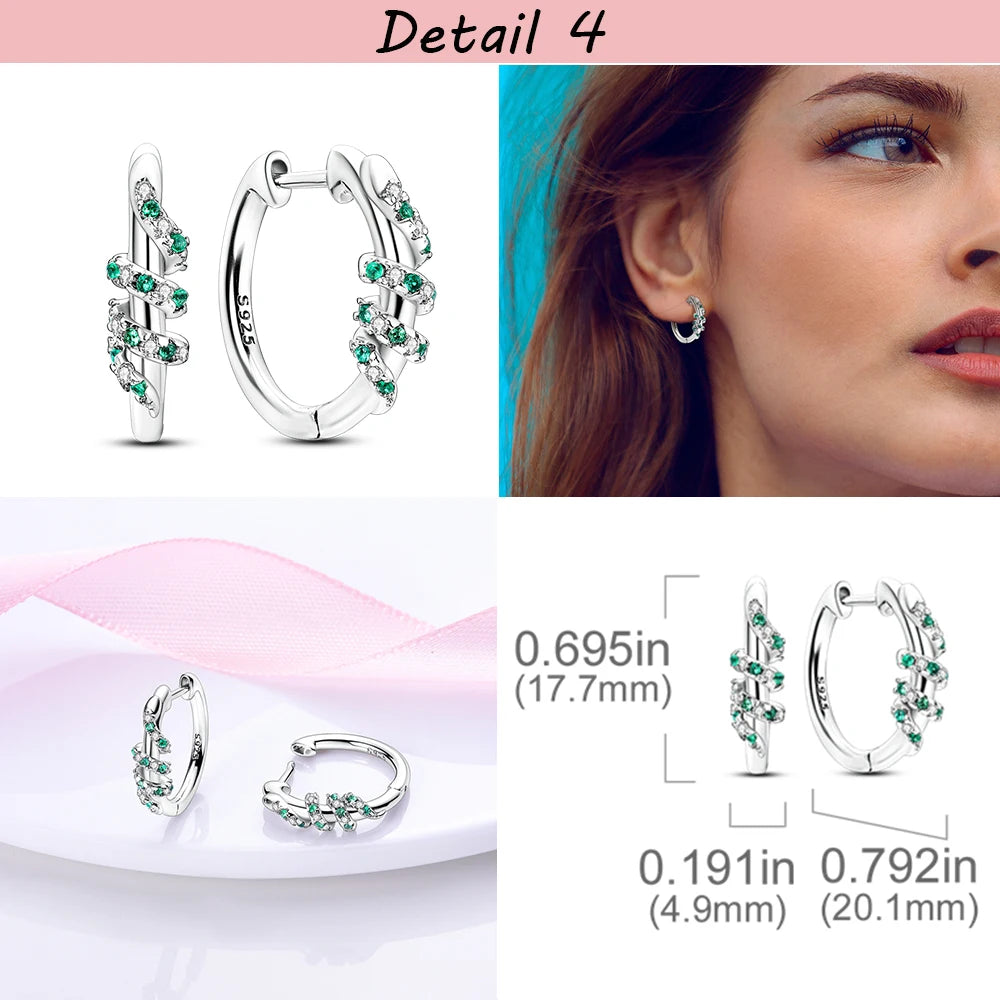 925 Silver Heart CZ Cubic Zircon Round Daisy Flower Trio Stud Earrings For Women Silver 925 Original Fashion Jewelry