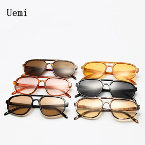 New Retro Double Bridge Sunglasses Men's Fashion Simple Light Square Women Sun Glasses Ins Trending Shades UV400 Wholesa Eyegals