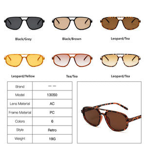 New Retro Double Bridge Sunglasses Men's Fashion Simple Light Square Women Sun Glasses Ins Trending Shades UV400 Wholesa Eyegals