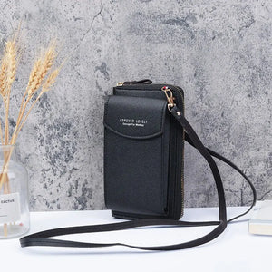 Fashion Single Shoulder Crossbody Cell Phone Bag Mini Versatile Satchel Multi Card Position Card Bag Keycase Female