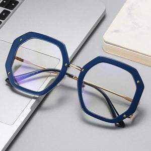 Fashion Oversized Square Anti Blue Light Glasses For Women Luxury Hight Quality Clear Reading Computer Female Trending Eyegla