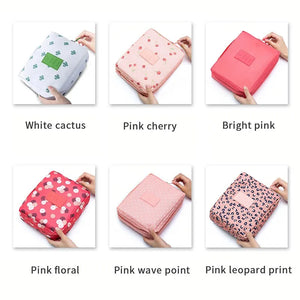 Portable Travel Makeup Bag Waterproof Multi Compartment Multifunctional Cosmetic Make Up Toiletry Organizer for Women and Girls