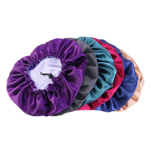 Reversible Satin Bonnet Hair Caps Double Layer Adjust Sleep Night Cap Head Cover Hat For Curly Springy Hair Styling Accessories