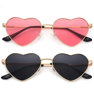 Fashion Women's Metal Heart Shaped Sunglasses Gradient Outdoor Goggles Female Eyewear UV400 Shades Metal Women Girls Sunglasses