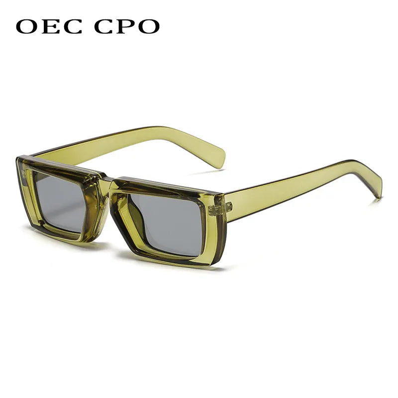 OEC CPO Vintage Rectangle Sunglasses Women Punk Small Frame Sun Glasses MenTrends Square Glasses UV400 Shades Fashion Eyewear