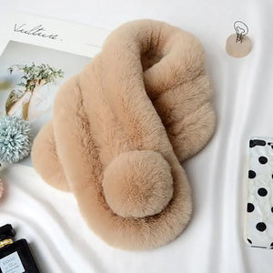 2022 New Rabbit Fur Scarf Women Winter Warm Soft Furry Scarves Casual Female Lady Outdoor Neck Warmer Collar