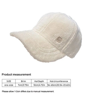 M Versatile Baseball Cap Blended Cap Brand Female Autumn And Winter All Match Plush Hat Suitable For Face Big Baseball Caps