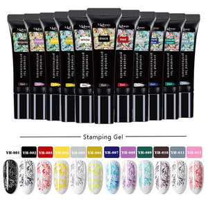 Mobray 8ML Nail Stamping Gel Polish Black White Colorful Painting Polish Semi Permanent Soak Off UV Stamp Gel For Nail Art