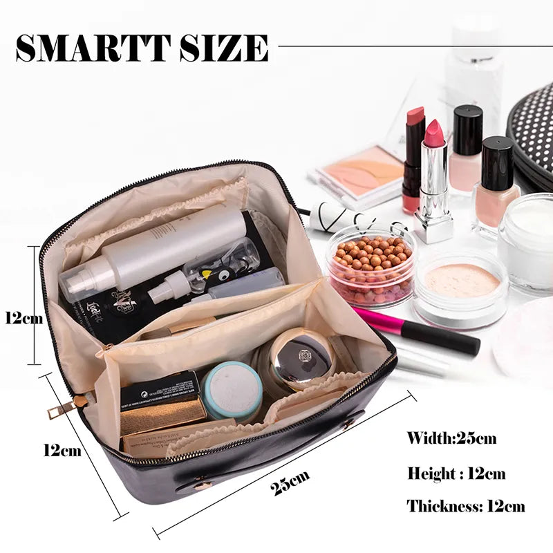 New Plaid Cosmetic Bag PU Pillow Makeup Pouch Women's Large-Capacity Luxury Wash Bag Multifunctional Travel Toiletry Kit Handbag