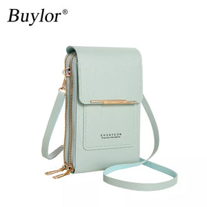 Buylor Women's Handbag Touch Screen Cell Phone Purse Shoulder Bag Female Cheap Small Wallet Soft Leather Crossbody сумка женская