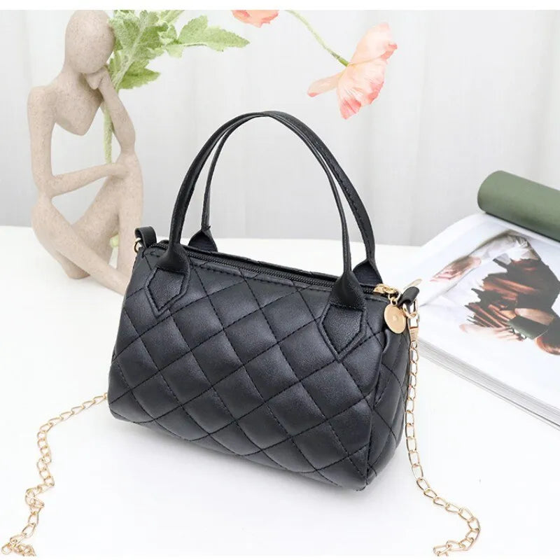 Crossbody Bags for Women Fashion Quilted Shoulder Purse with Convertible Chain Strap Classic Satchel Handbag