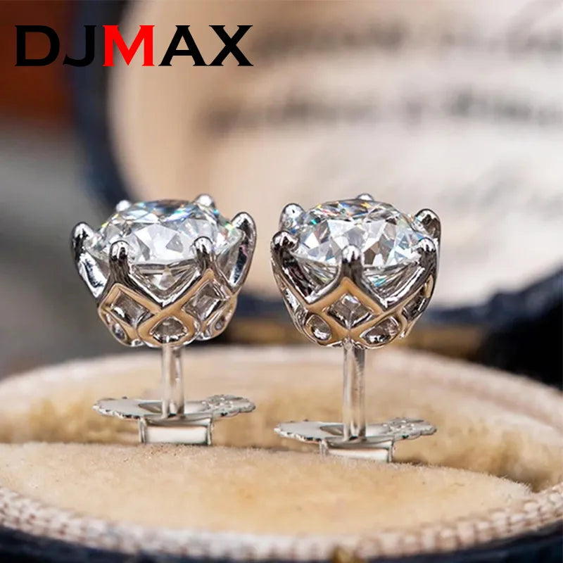 Premium 0.5-2ct Moissanite Diamond Stud Earrings for Women Orginal 925 Sterling Silver Screw Back Women Moissanite Earring 2023