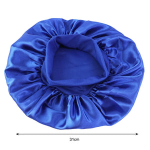 New Women's Satin Solid Wide-brimmed Sleeping Hat Unisex Head Wrap Elastic Band Cap Hair Care Bonnet Night Hat bonnet de nuit