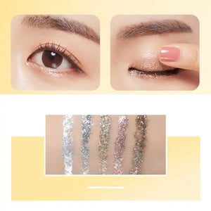 Eye Shadow Pearlescent Diamond Eye Shadow Liquid 5-color Sequins MakeUp Smooth Mini Fine Brush Eyeliner Shine And Head